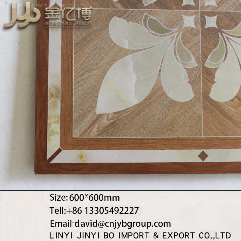 600x600 HD inkjet archaize painting wood grain floor ceramic tiles