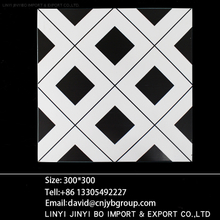 12'x12' black &white ceramic wall tile 