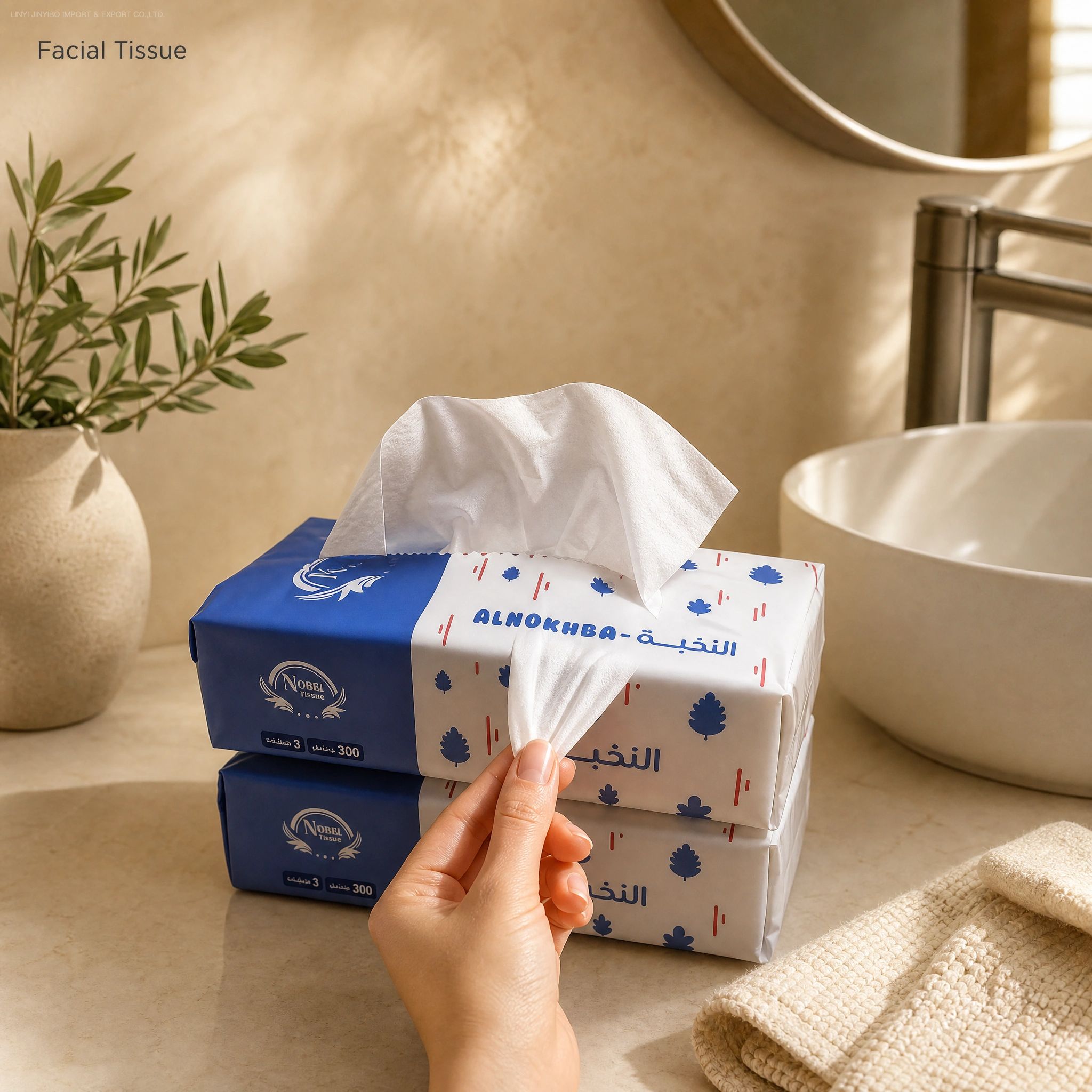 Luxury Customized Soft Facial Tissue Paper for Home Use
